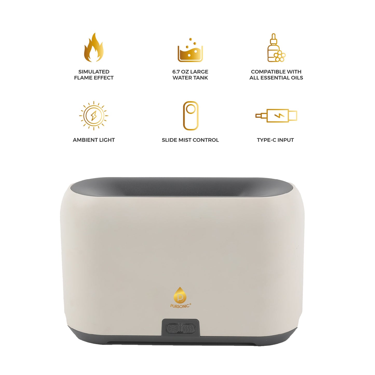 Pursonic Essential Oil FlameGlow Aromatherapy Diffuser-1